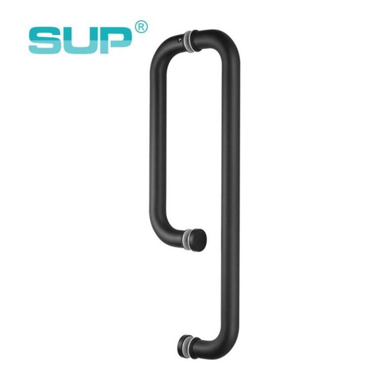 Oil rub bronze matte black PVD stainless steel 304 316 round tube glass shower door handles with towel bar DH802B-25-425