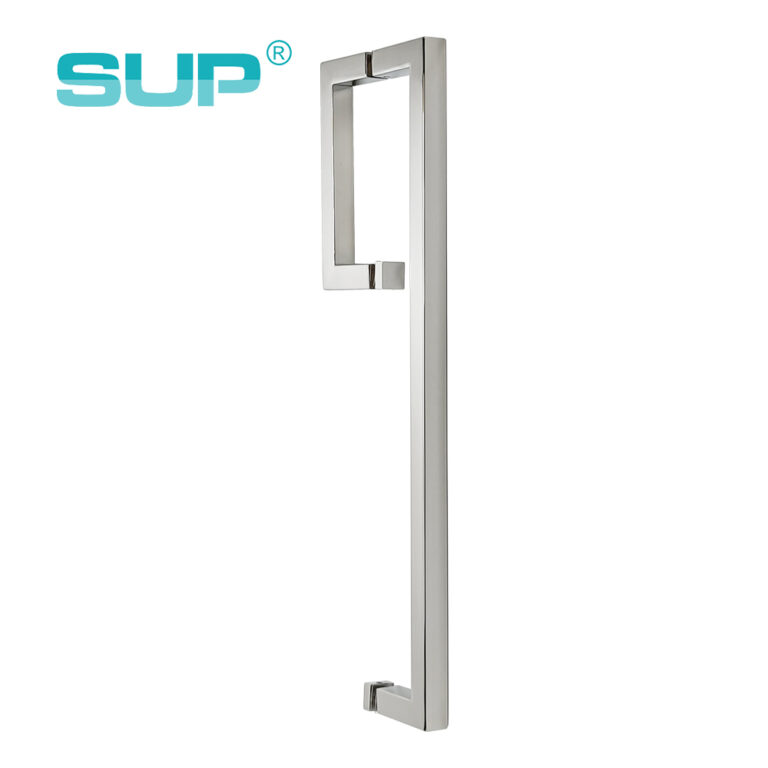 Rectangular bar stainless steel shower door towel rail, glass door rail, bathroom shower door rail DH805-19