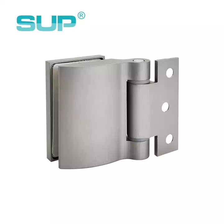 Glass to wall 30 KGS capacity satin anodize 6063 frameless shower glass door aluminium hinge, glass to wall hinge WH-04