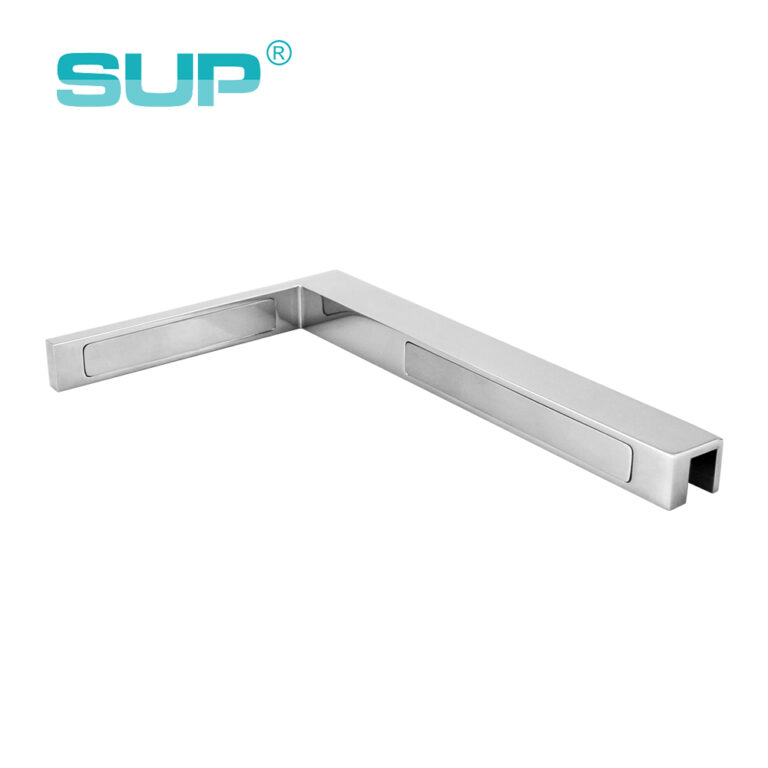 Right hand side 90 degree hinge and sliding door brass frameless support rail bathroom accessories FC500R