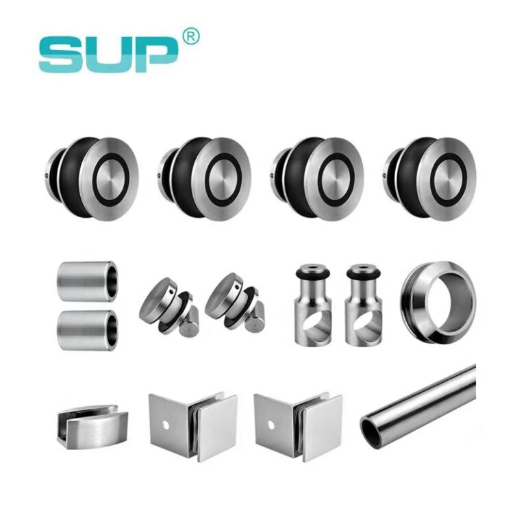 Diameter 55 mm stainless steel wheels frameless sliding glass shower door hardware set SR603-D55 set