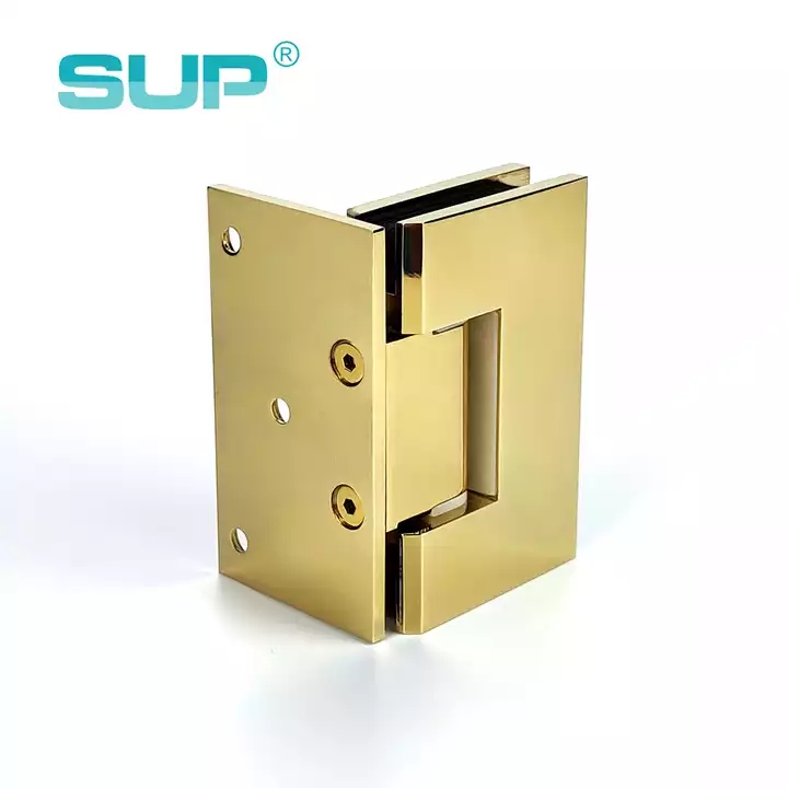 Adjustable PVD colored shower door brass heavy duty hinge, 90 degree hinge, glass to wall hinge, glass door hinge GH101A-BL