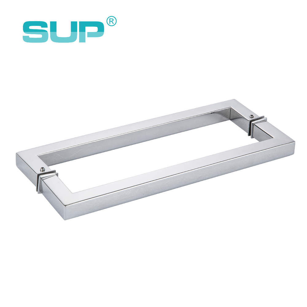 Interior bathroom square stainless steel handles for glass door,shower glass door handles DH104